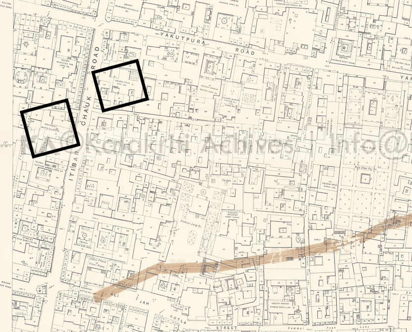 The Mufeed Ul Annam School on the map of Hyderabad&nbsp;1913